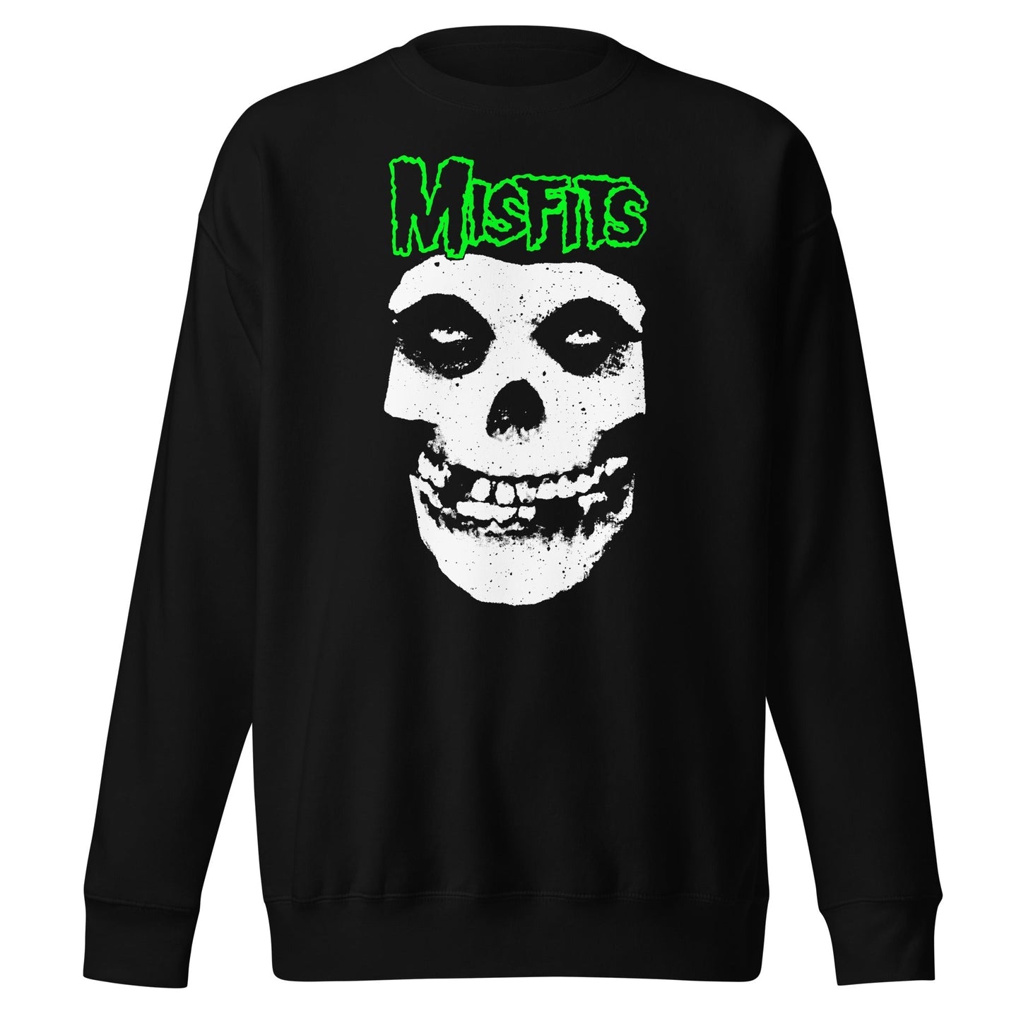 MERCHMOMENT Misfits - Green Skull Sweatshirt [Apparel] - Rock Band Apparel