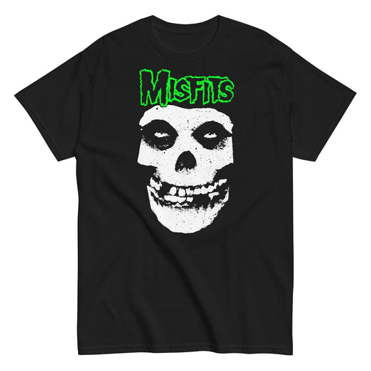 MerchMoment Misfits - Green Skull T-Shirt [Apparel] Black