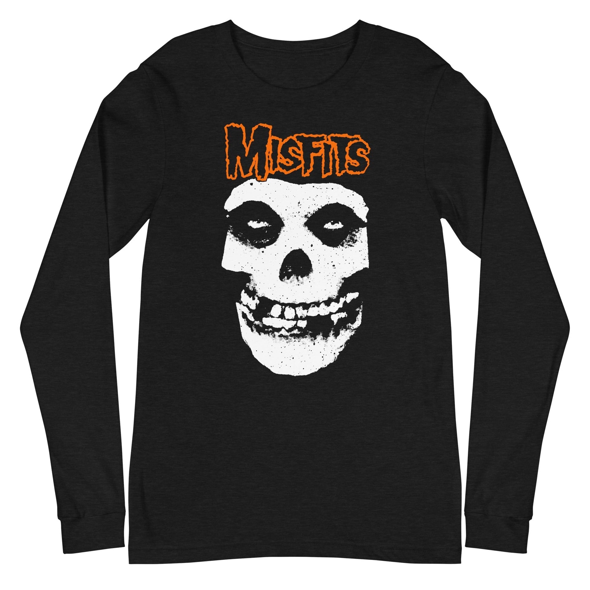 MerchMoment Misfits - Orange Skull Long Sleeve T-Shirt [Apparel] Black