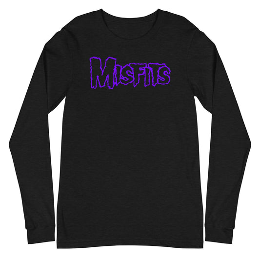 MerchMoment Misfits - Purple Drip Logo Long Sleeve T-Shirt [Apparel] Black