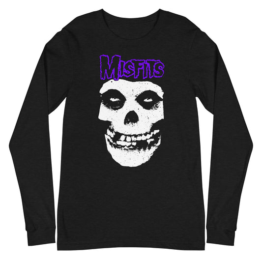 MerchMoment Misfits - Purple Skull Long Sleeve T-Shirt [Apparel] Black