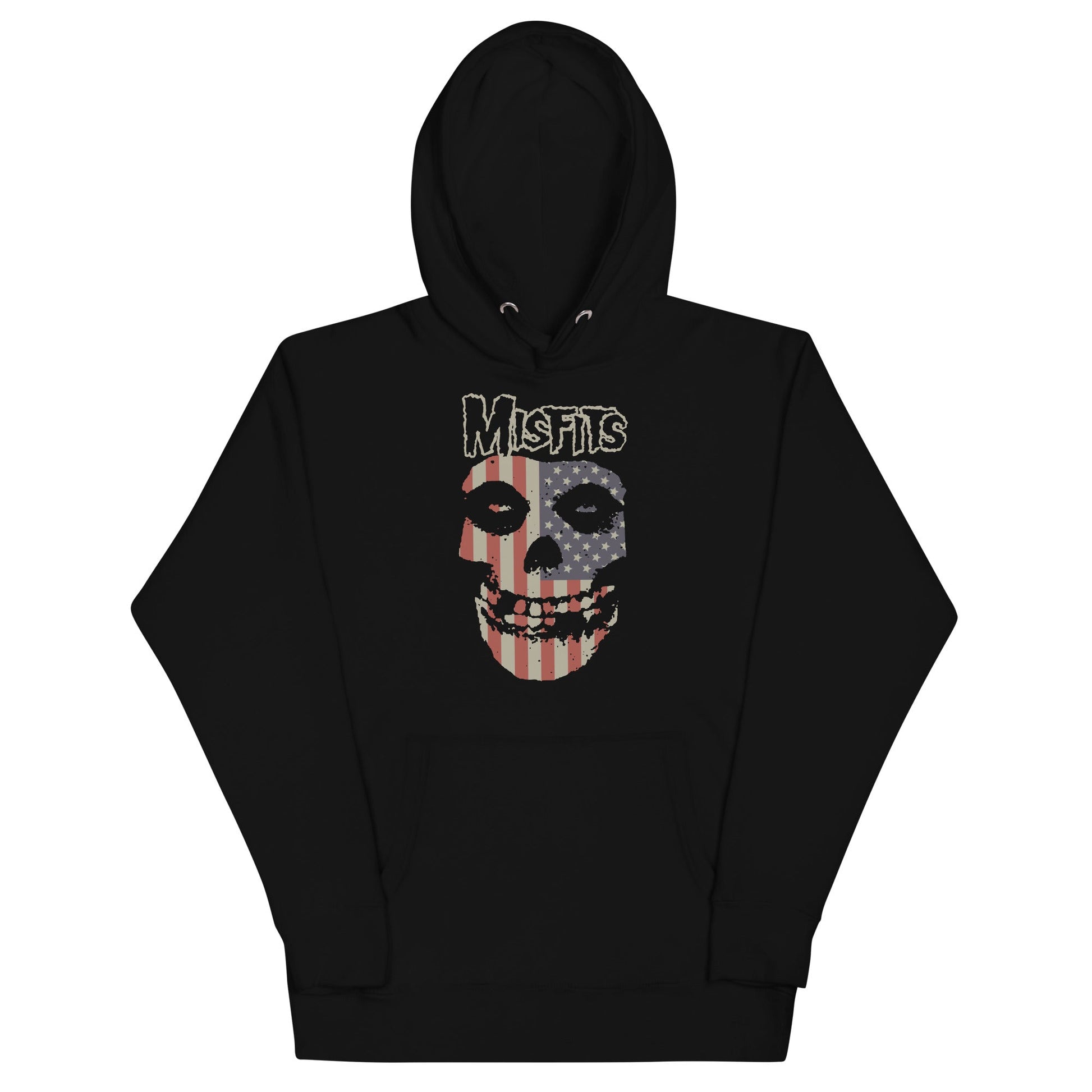 MerchMoment Misfits - USA Skull Hoodie [Apparel] Black