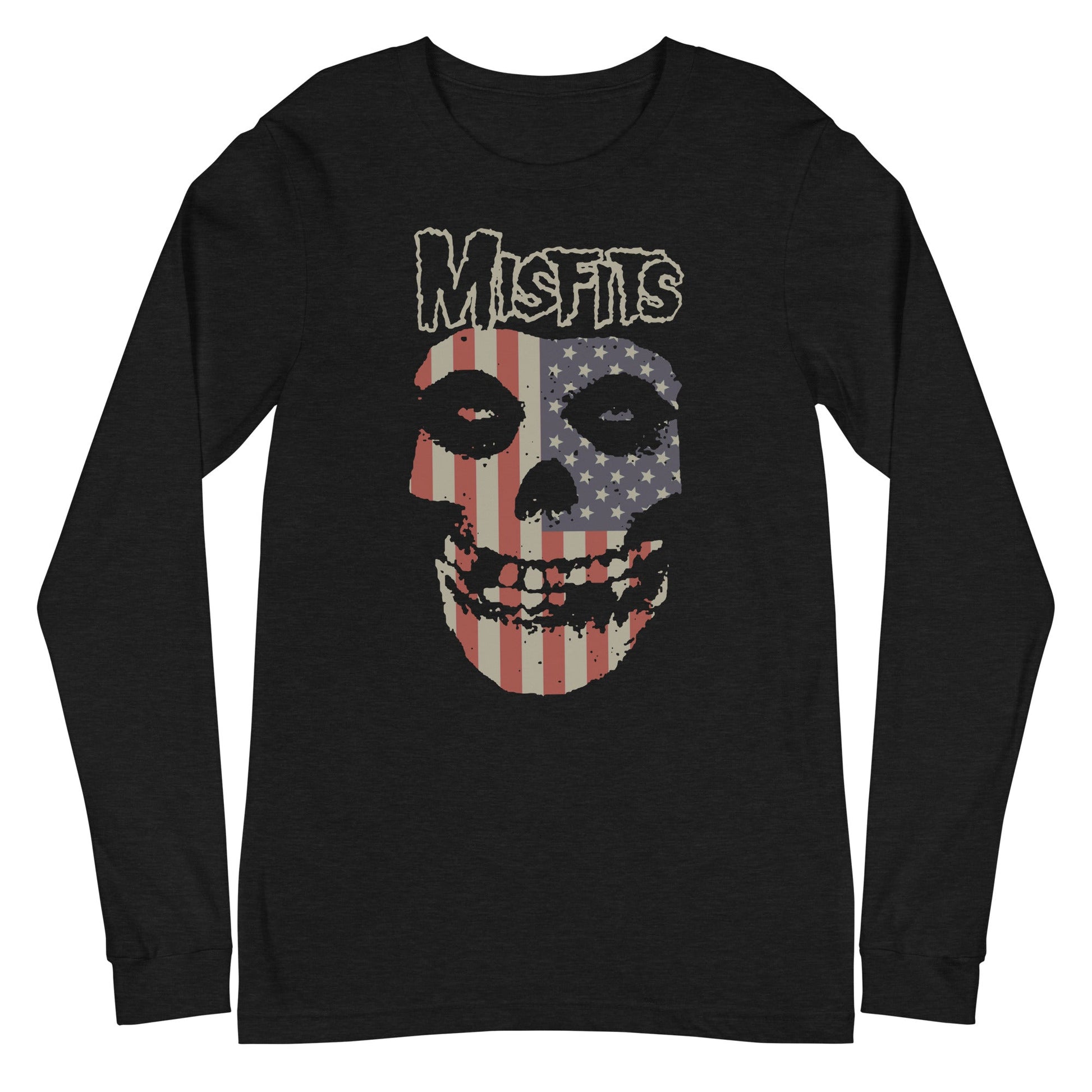 MERCHMOMENT Misfits - USA Skull Long Sleeve T-Shirt [Apparel] - Rock Band Apparel