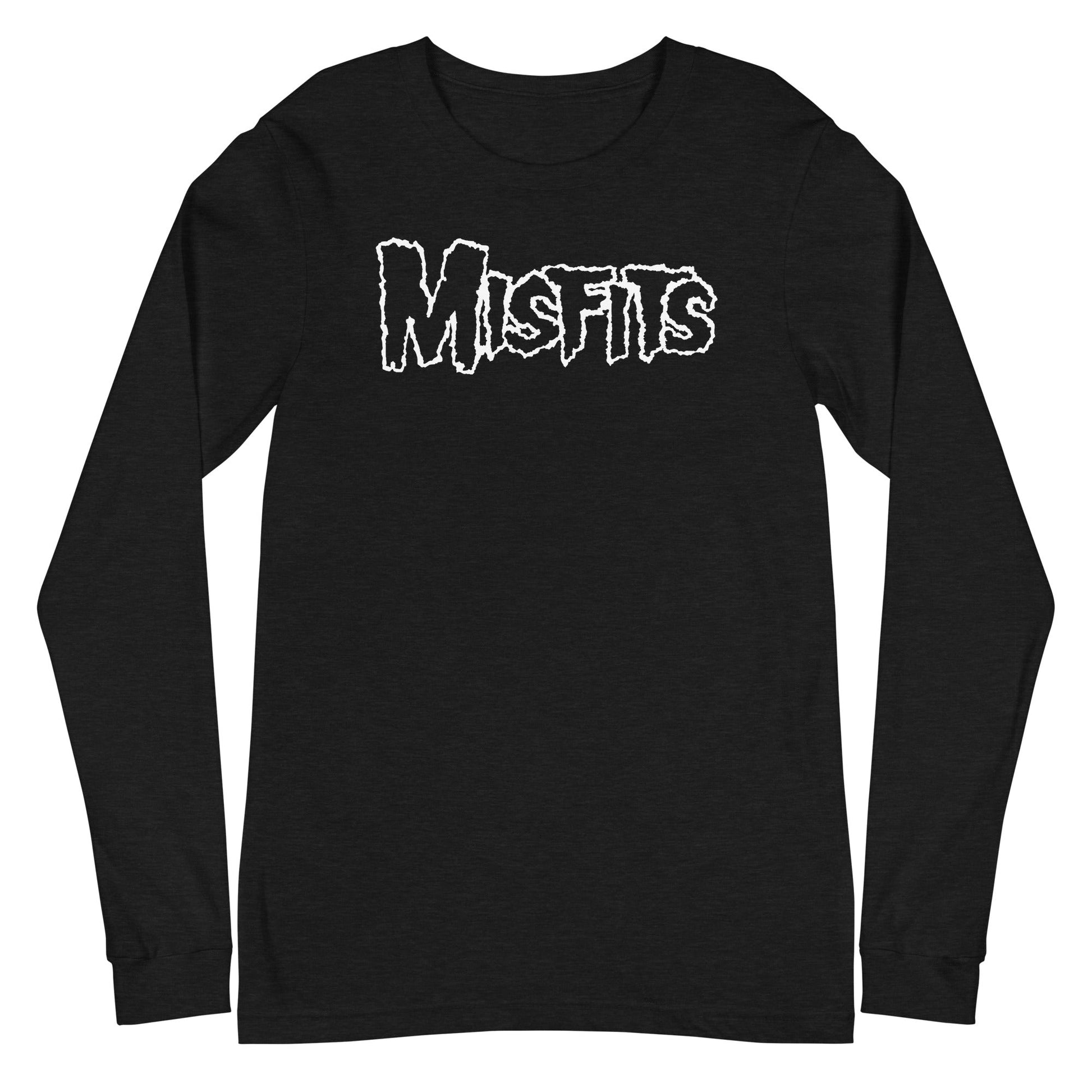 MerchMoment Misfits - White Drip Logo Long Sleeve T-Shirt [Apparel] Black