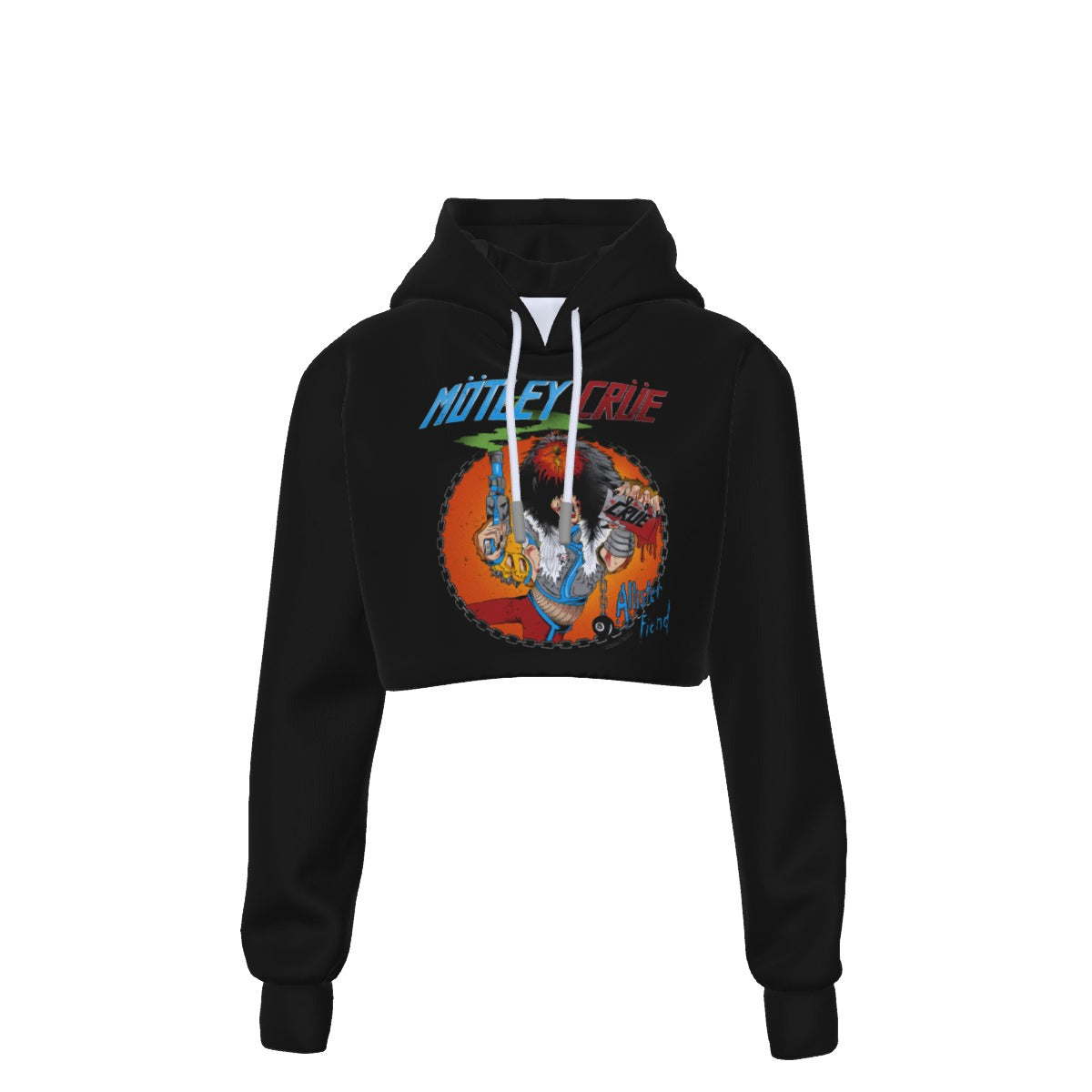 MerchMoment Motley Crue Allister Fiend Women's Cropped Hoodie [Apparel] As Shown