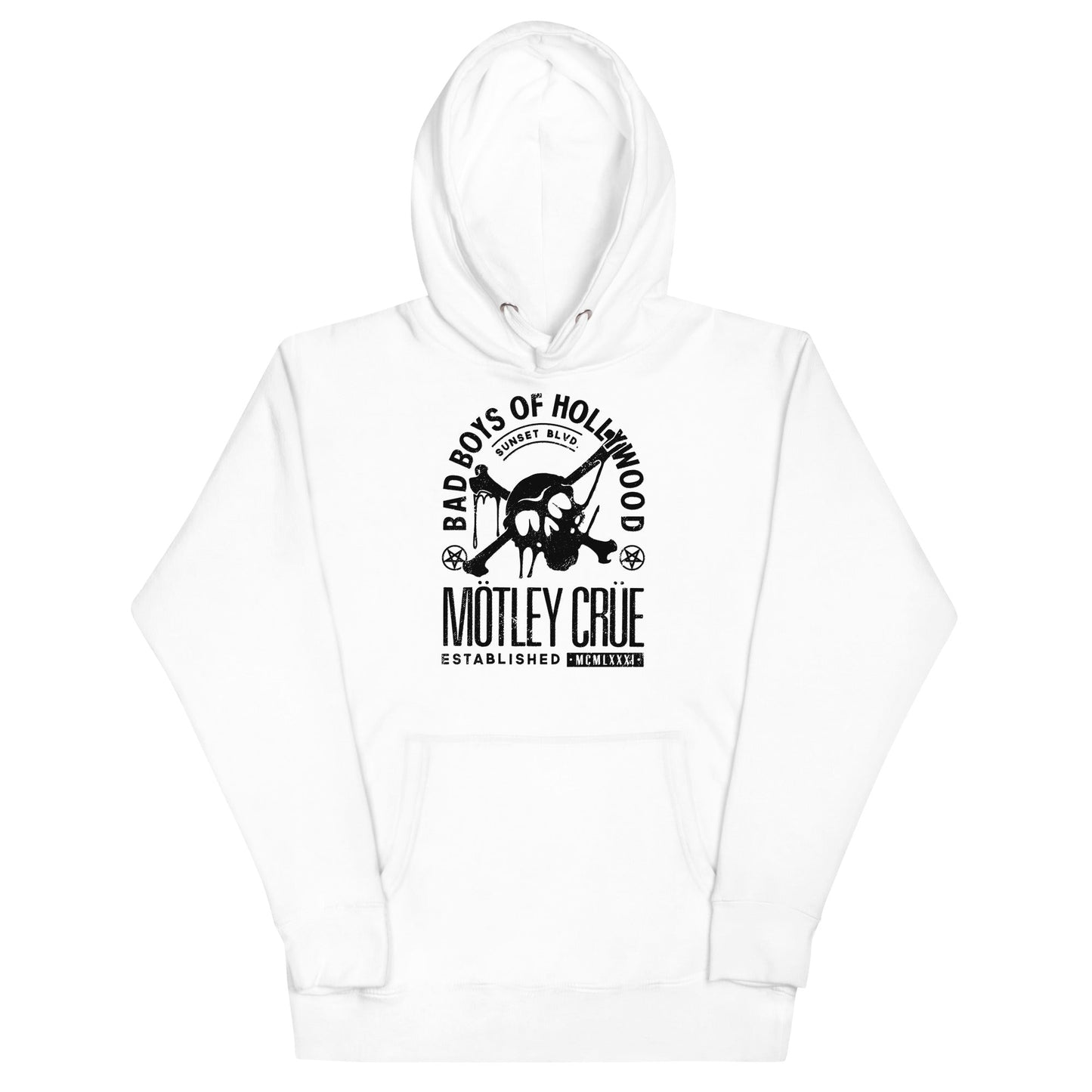 MerchMoment Motley Crue - Bad Boys of Hollywood Hoodie [Apparel] White