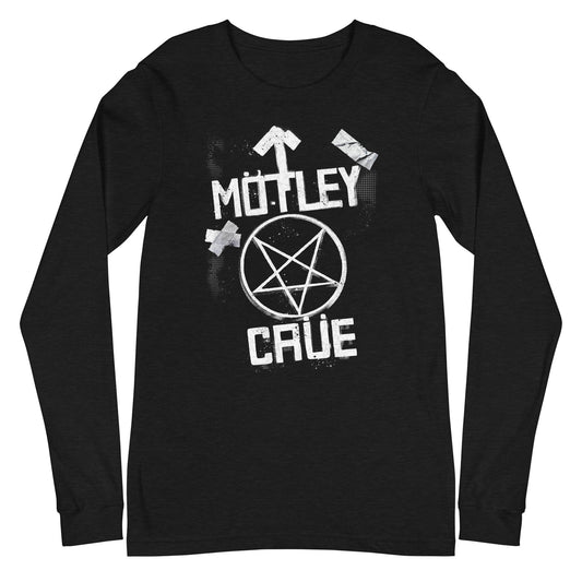 MerchMoment Motley Crue - Black and White Logo Long Sleeve T-Shirt [Apparel] Black