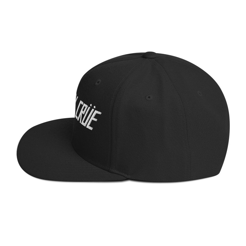 MERCHMOMENT Motley Crue Classic Logo Black Embroidered Snap Back Hat [Apparel] - Rock Band Apparel