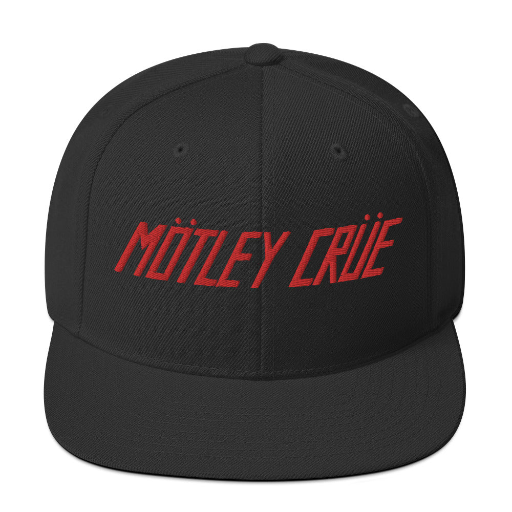 MERCHMOMENT Motley Crue Classic Logo Red Embroidered Snap Back Hat [Apparel] - Rock Band Apparel