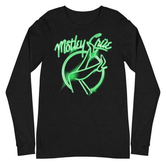 MERCHMOMENT Motley Crue - Neon Green Girls Long Sleeve T-Shirt [Apparel] - Rock Band Apparel
