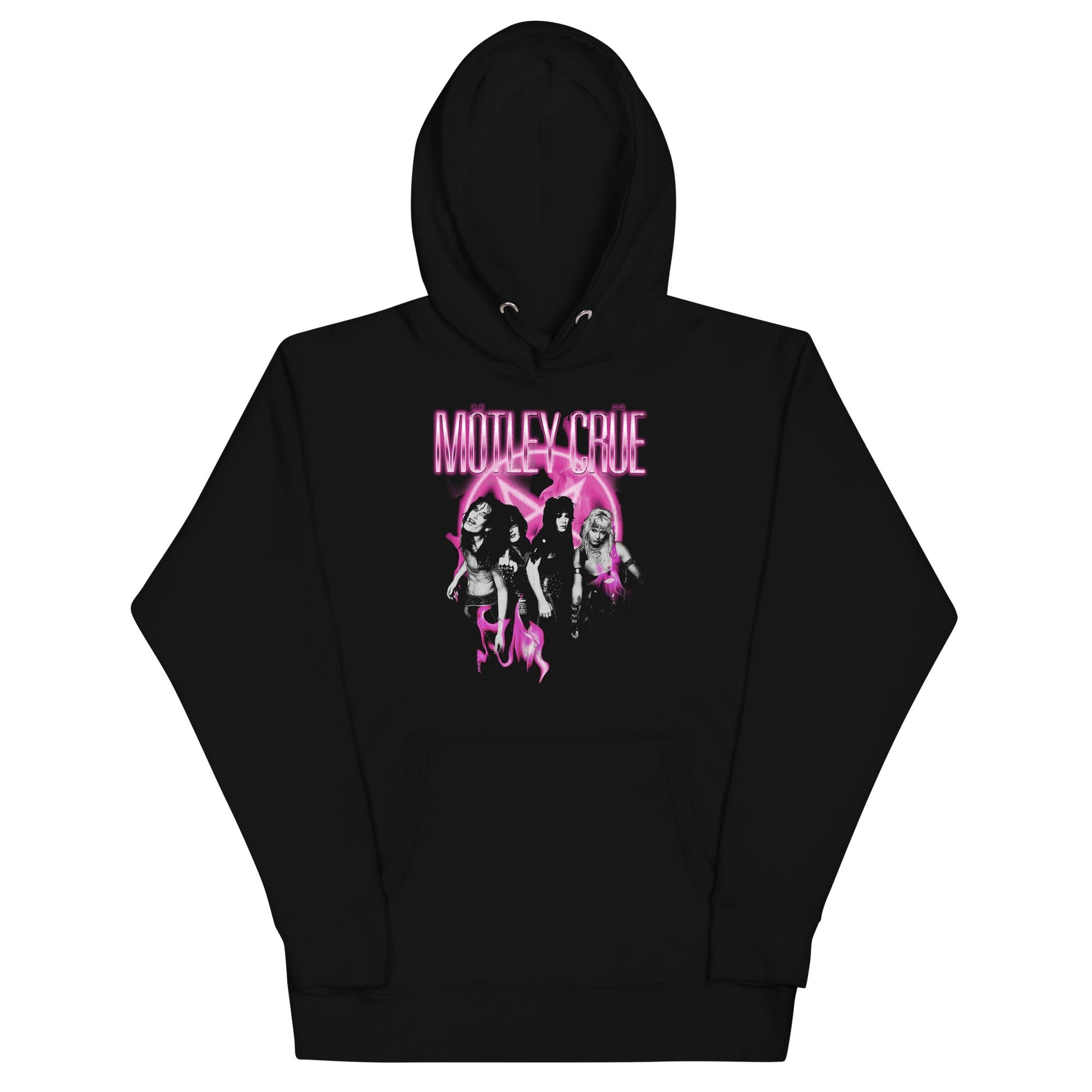 MerchMoment Motley Crue - Neon Pink Hoodie [Apparel] Black