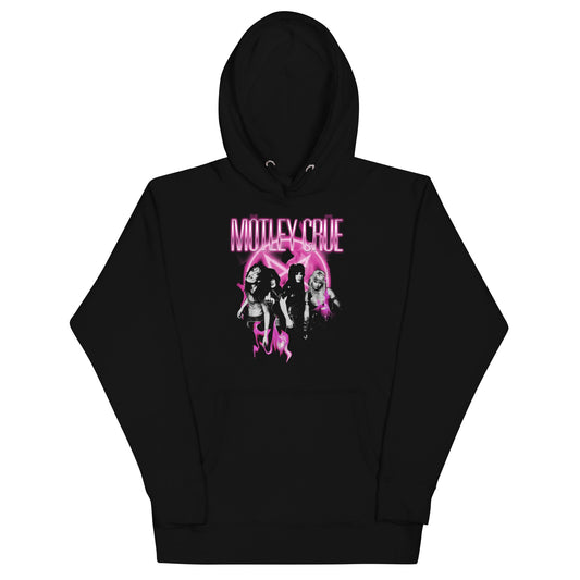 MerchMoment Motley Crue - Neon Pink Hoodie [Apparel] Black