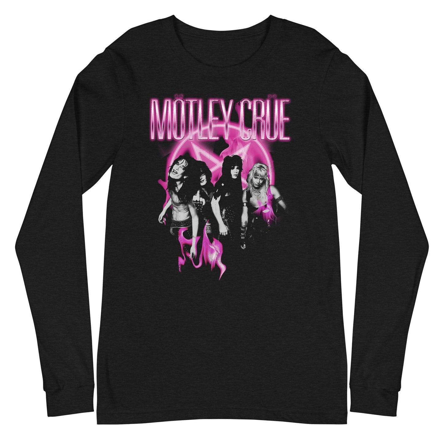 MERCHMOMENT Motley Crue - Neon Pink Long Sleeve T-Shirt [Apparel] - Rock Band Apparel