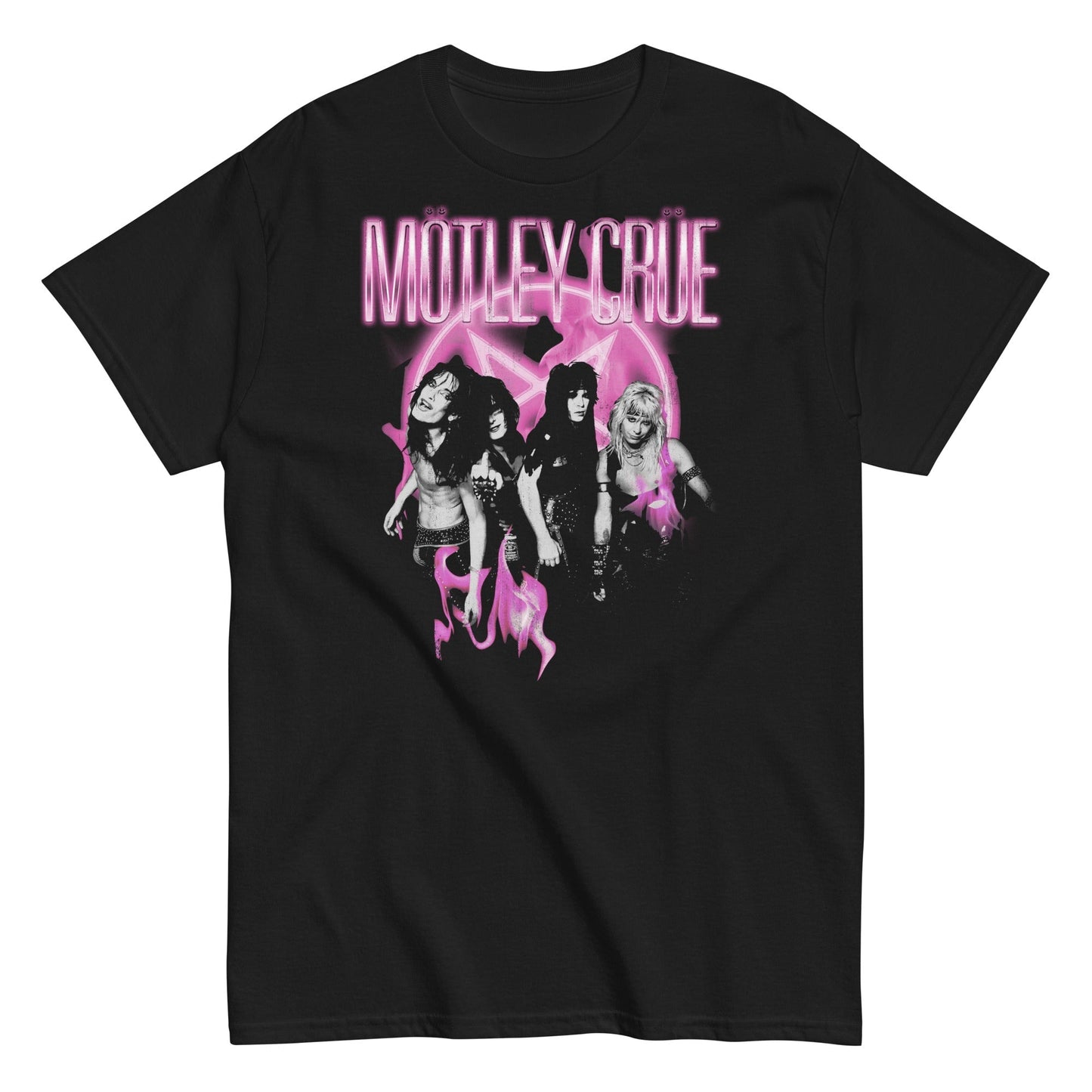 MERCHMOMENT Motley Crue - Neon Pink T-Shirt [Apparel] - Rock Band Apparel
