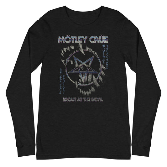 MERCHMOMENT Motley Crue - Pentagram Long Sleeve T-Shirt [Apparel] - Rock Band Apparel