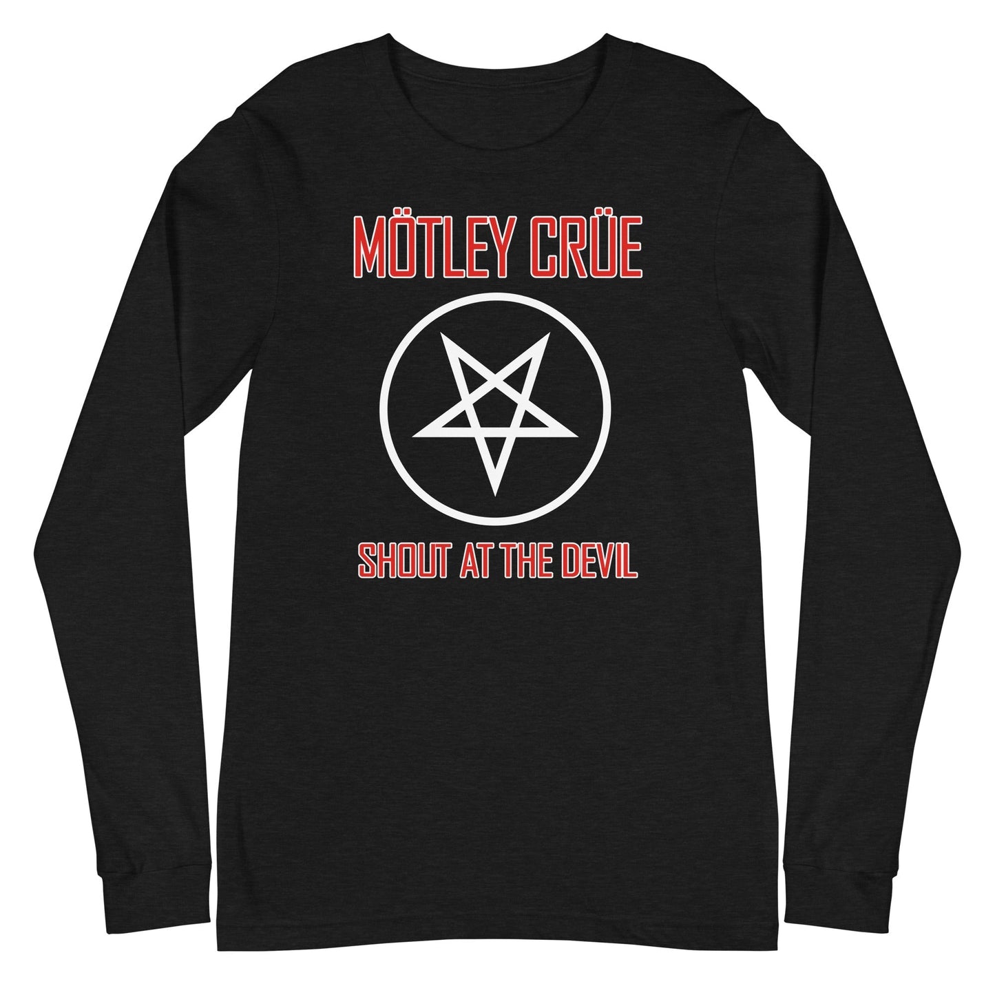 MERCHMOMENT Motley Crue - Pentagram Shout Long Sleeve T-Shirt [Apparel] - Rock Band Apparel