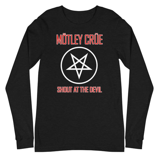 MERCHMOMENT Motley Crue - Pentagram Shout Long Sleeve T-Shirt [Apparel] - Rock Band Apparel