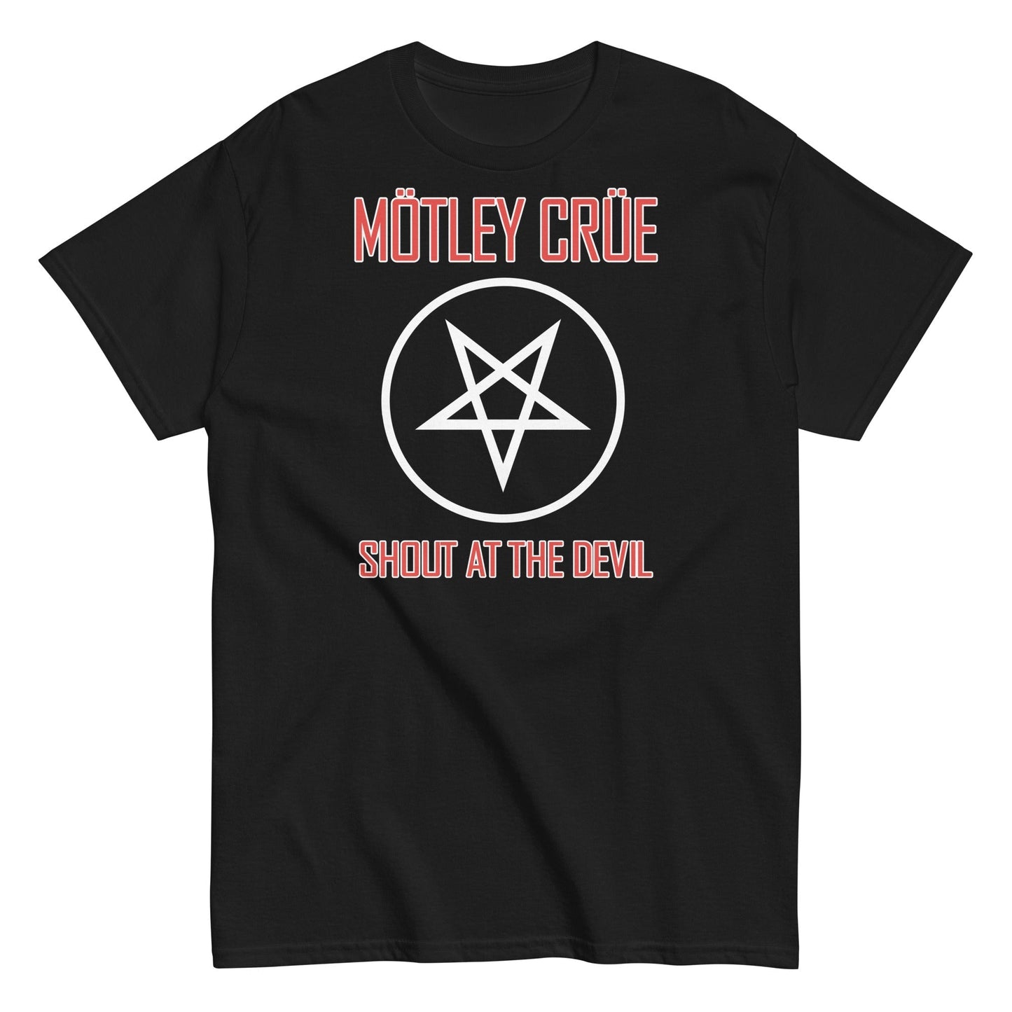 MERCHMOMENT Motley Crue - Pentagram Shout T-Shirt [Apparel] - Rock Band Apparel