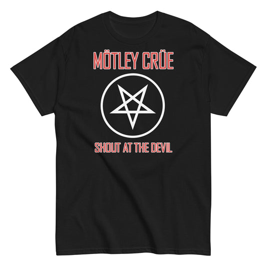 MERCHMOMENT Motley Crue - Pentagram Shout T-Shirt [Apparel] - Rock Band Apparel