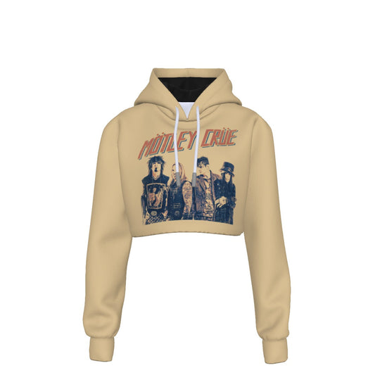 MERCHMOMENT Motley Crue With the Band Women's Cropped Hoodie [Apparel] - Rock Band Apparel
