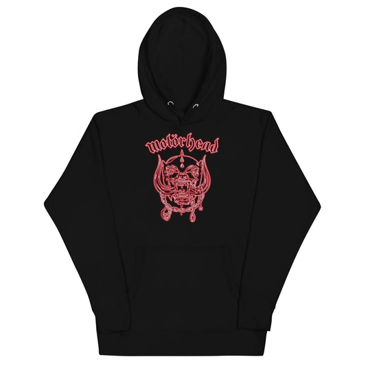 MerchMoment Motorhead - Neon Red Warpig Hoodie [Apparel] Black