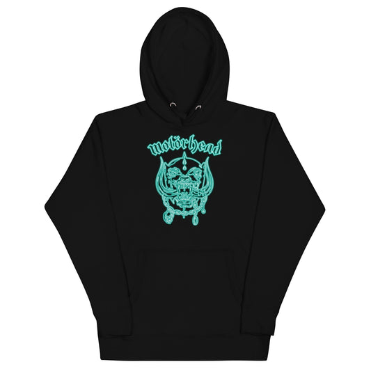 MERCHMOMENT Motorhead - Neon Teal Warpig Hoodie [Apparel] - Rock Band Apparel