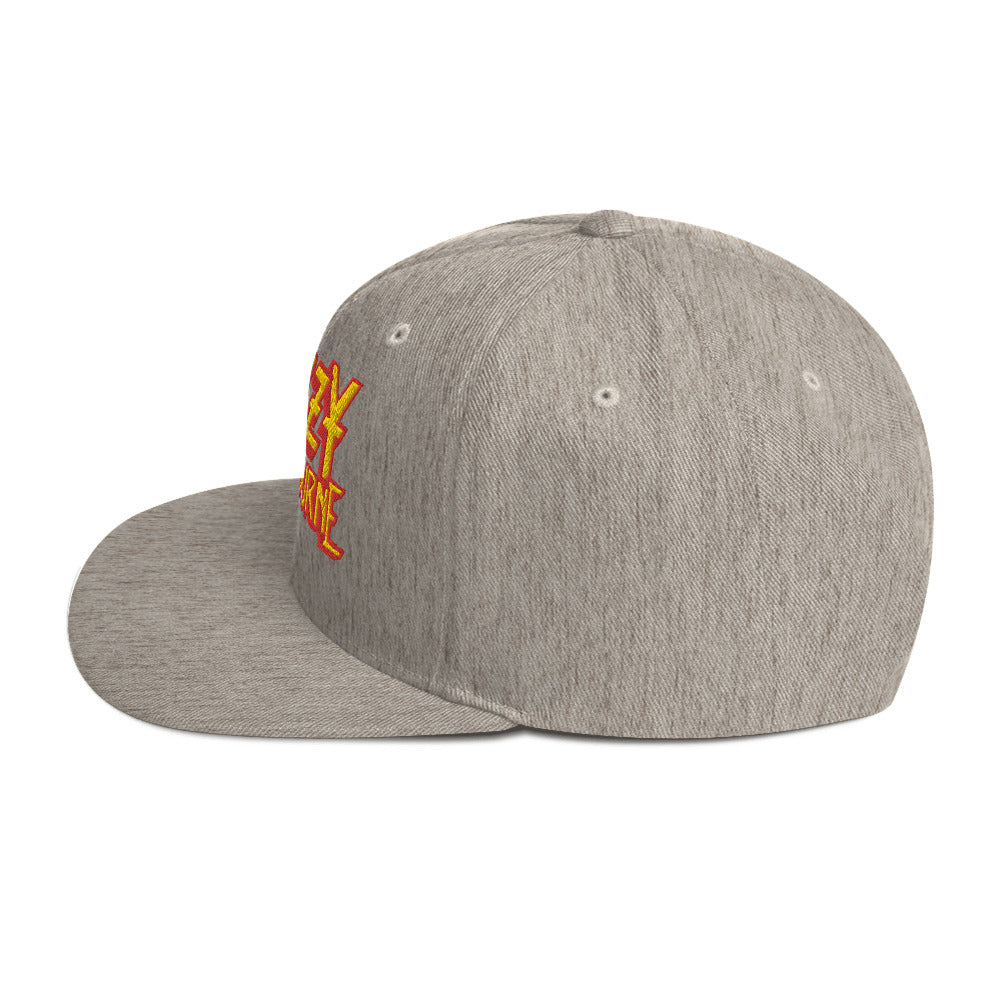 MERCHMOMENT Ozzy Osborne Grey Embroidered Snapback Hat [Apparel] - Rock Band Apparel