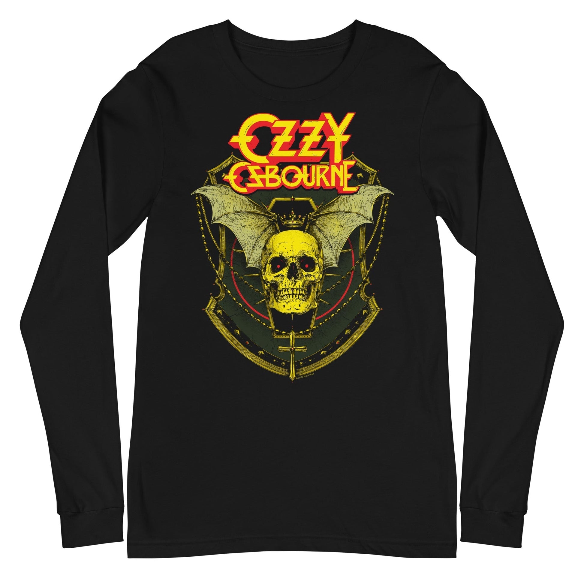MerchMoment Ozzy Osbourne - Bat Skull Long Sleeve T-Shirt [Apparel] Black