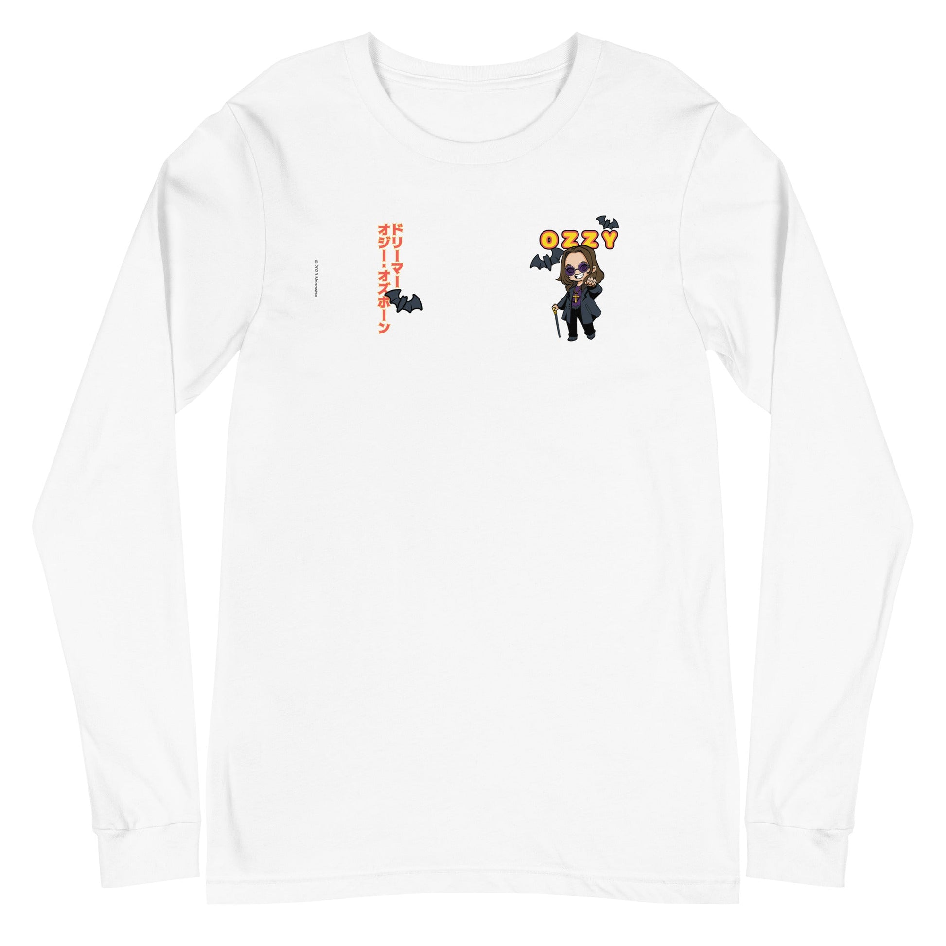 MerchMoment Ozzy Osbourne - Cartoon Logo Long Sleeve T-Shirt [Apparel] White
