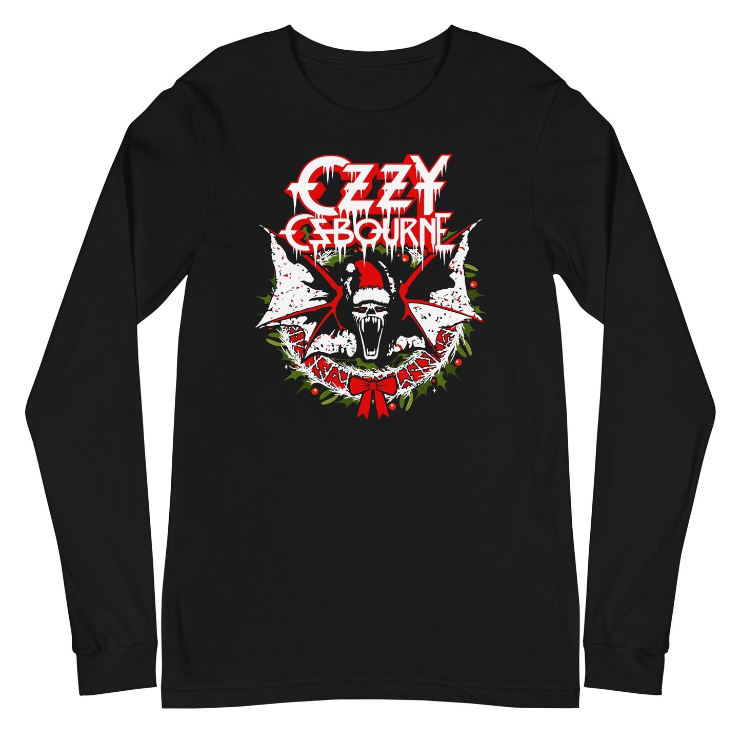 MerchMoment Ozzy Osbourne - Christmas Long Sleeve T-Shirt [Apparel] Black