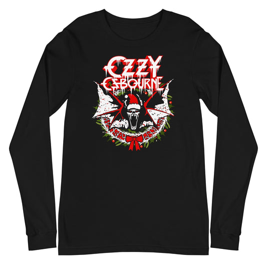 MerchMoment Ozzy Osbourne - Christmas Long Sleeve T-Shirt [Apparel] Black