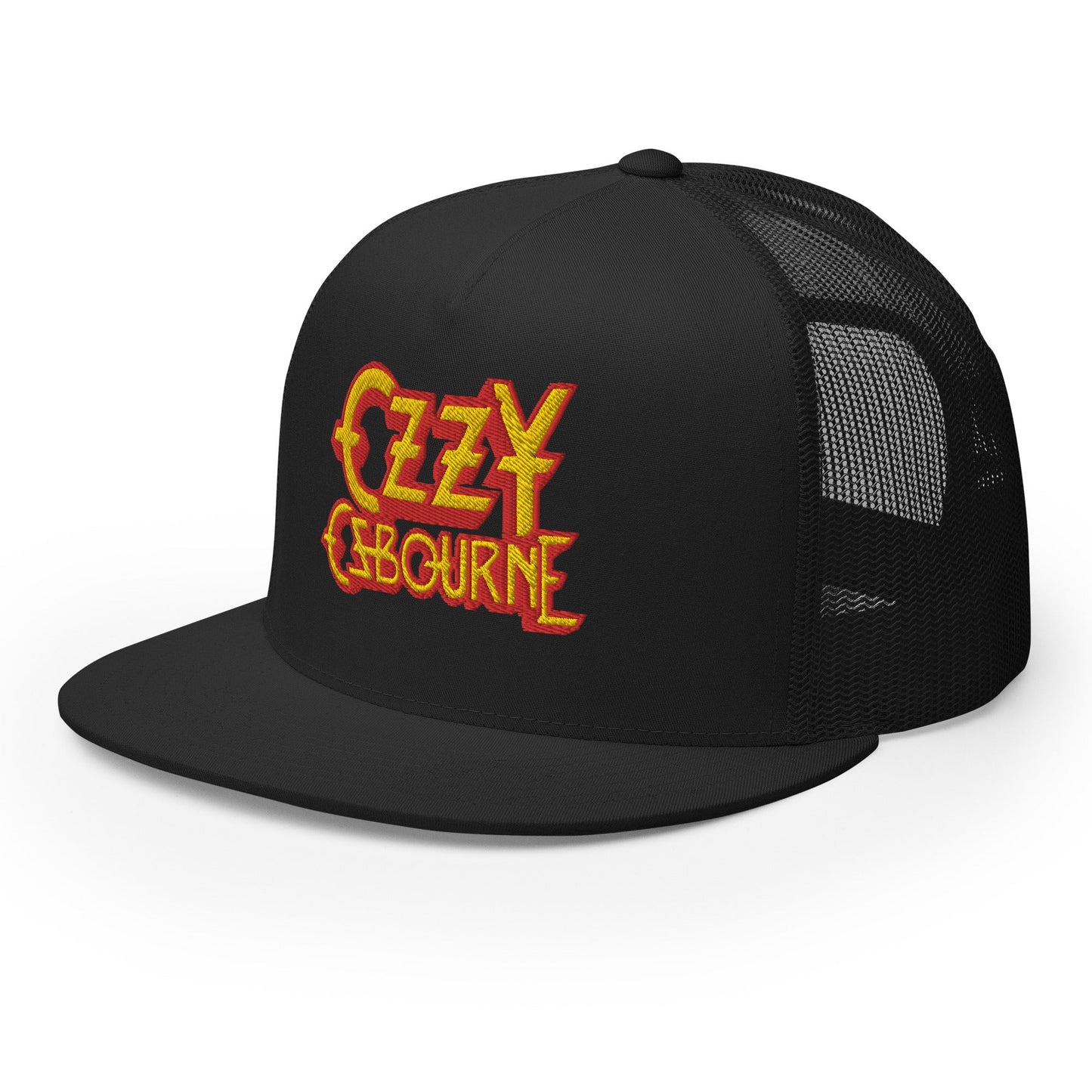 MERCHMOMENT Ozzy Osbourne Noise Embroidered Trucker Hat [Apparel] - Rock Band Apparel