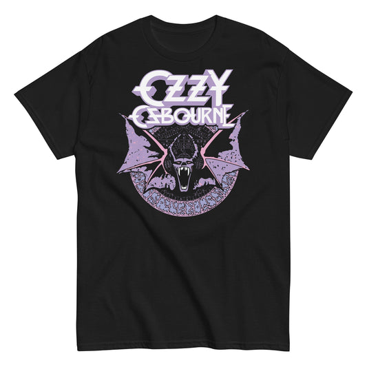 MerchMoment Ozzy Osbourne - Purple Bat T-Shirt [Apparel] Black