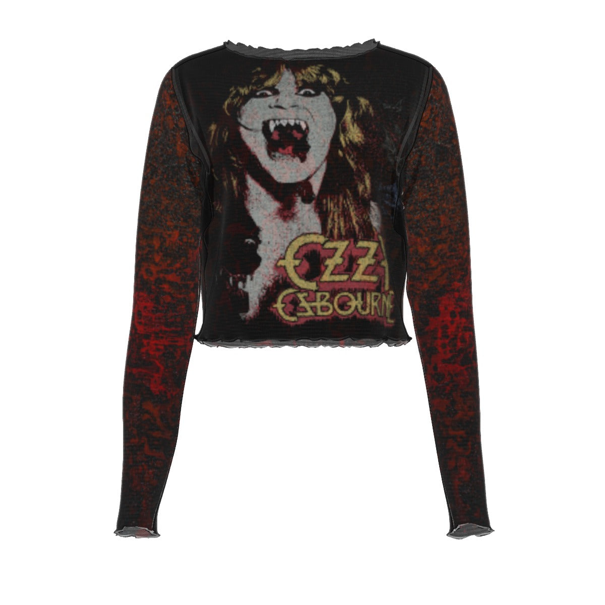 MERCHMOMENT Ozzy Osbourne Vampire Women's Mesh Top [Apparel] - Rock Band Apparel