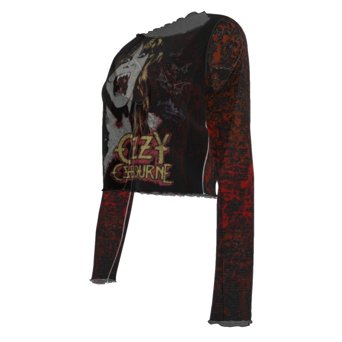 MERCHMOMENT Ozzy Osbourne Vampire Women's Mesh Top [Apparel] - Rock Band Apparel