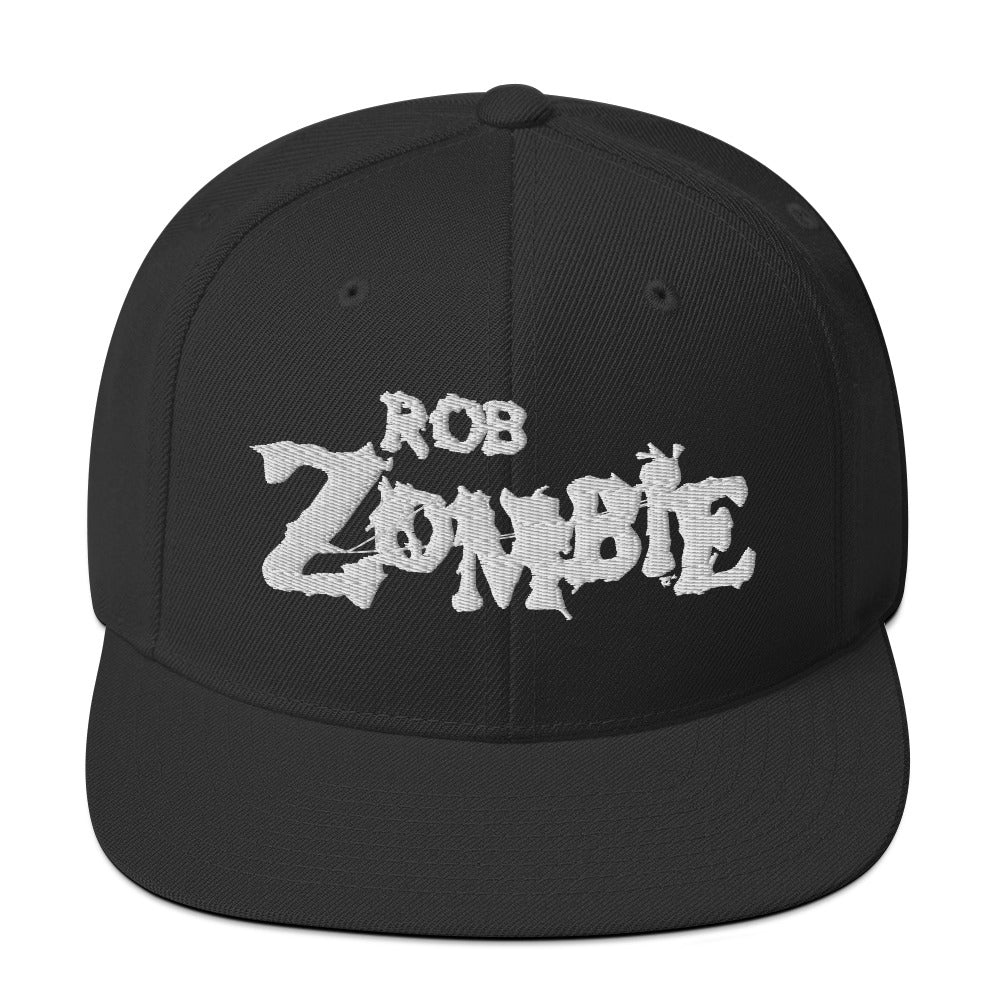 MERCHMOMENT Rob Zombie Classic Logo Black Embroidered Snap Back Hat [Apparel] - Rock Band Apparel