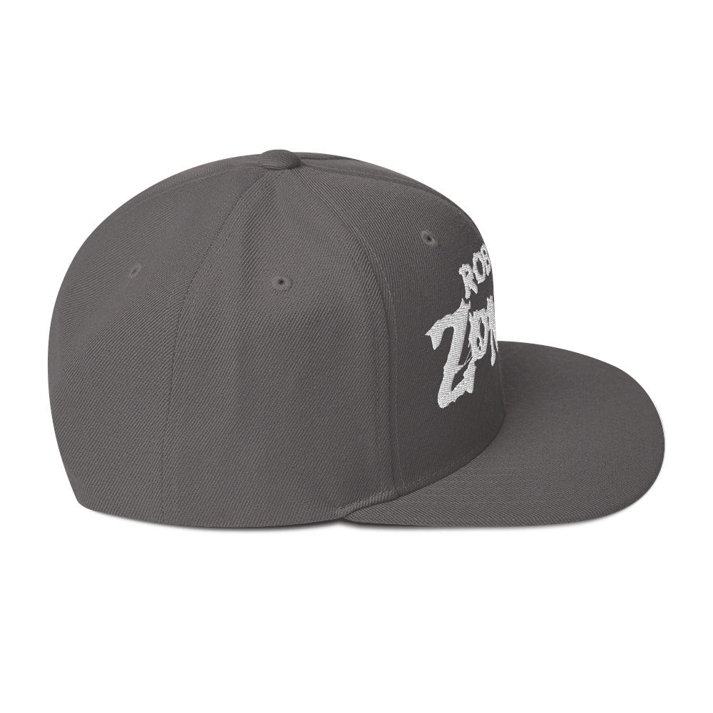 MERCHMOMENT Rob Zombie Classic Logo Grey Embroidered Snap Back Hat [Apparel] - Rock Band Apparel
