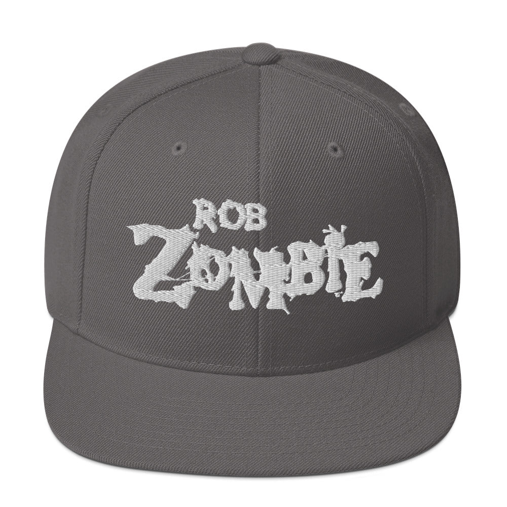 MERCHMOMENT Rob Zombie Classic Logo Grey Embroidered Snap Back Hat [Apparel] - Rock Band Apparel