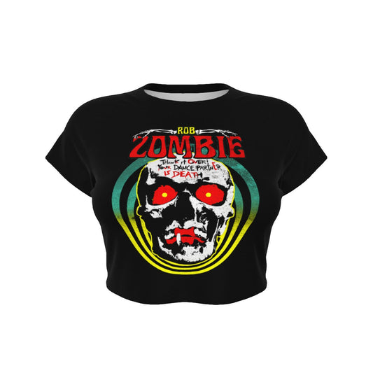 MERCHMOMENT Rob Zombie Clown Skull Women's Crop Top [Apparel] - Rock Band Apparel