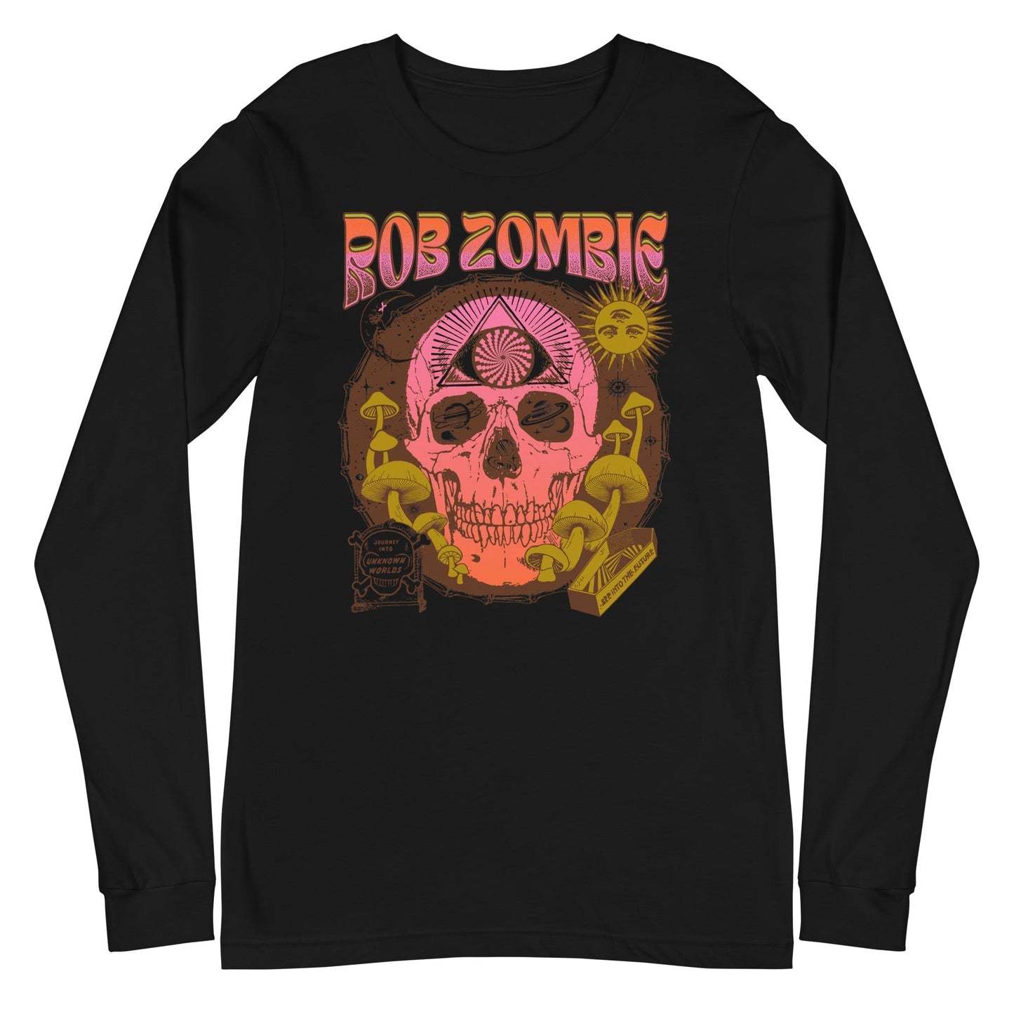 MerchMoment Rob Zombie - Hippie Skull Long Sleeve T-Shirt [Apparel] Black