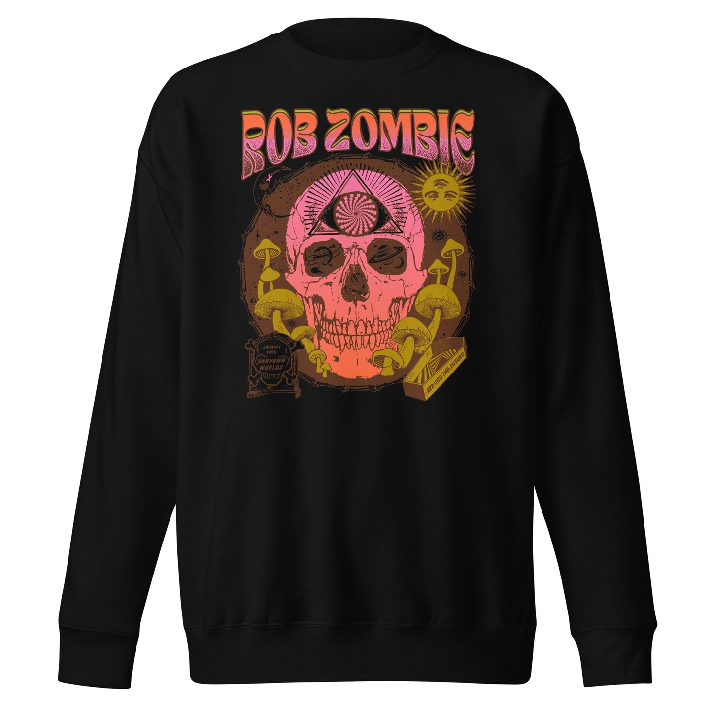 MerchMoment Rob Zombie - Hippie Skull Sweatshirt [Apparel] Black