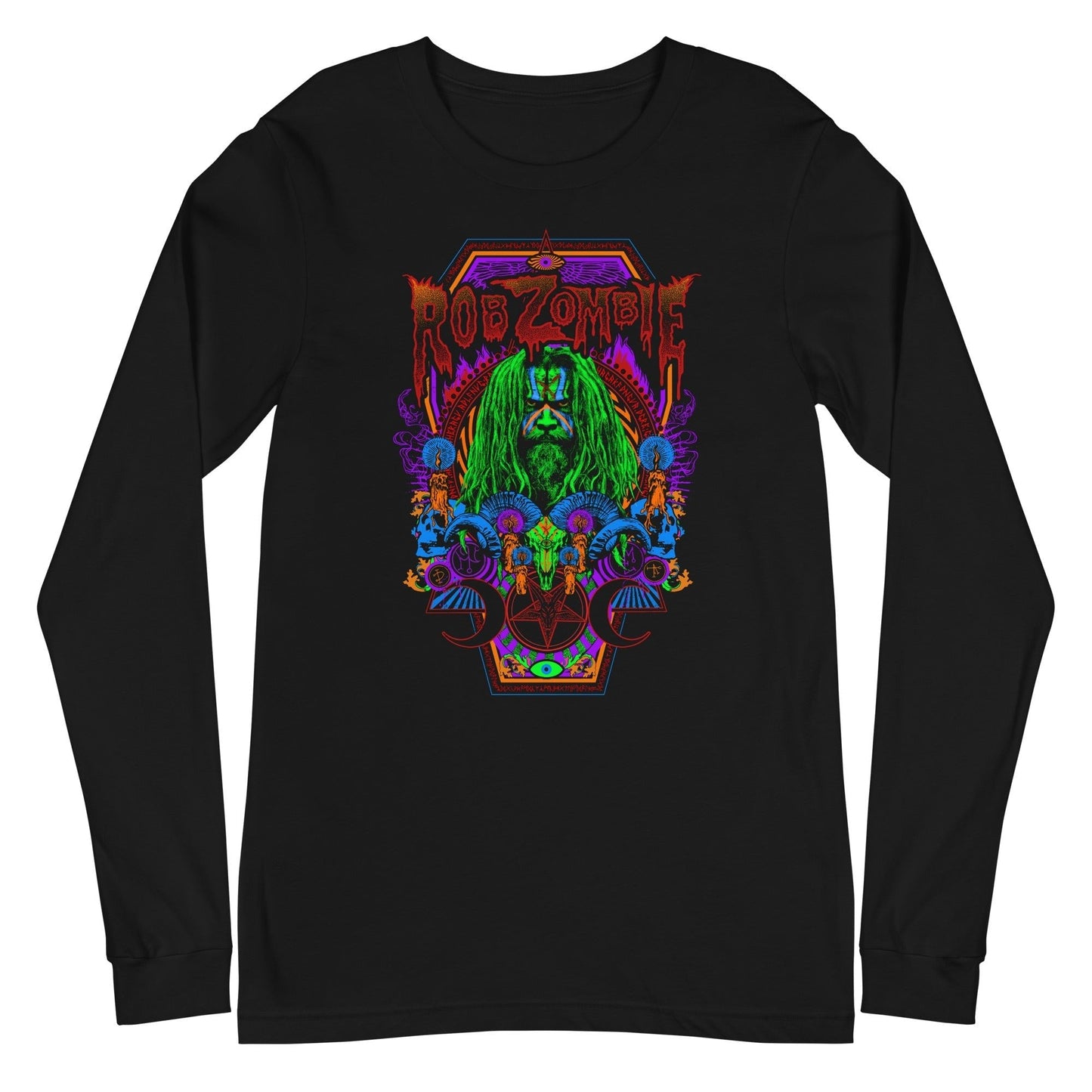 MerchMoment Rob Zombie - Psychedelic Long Sleeve T-Shirt [Apparel] Black