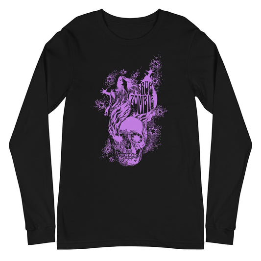 MERCHMOMENT Rob Zombie - Purple Skull Long Sleeve T-Shirt [Apparel] - Rock Band Apparel