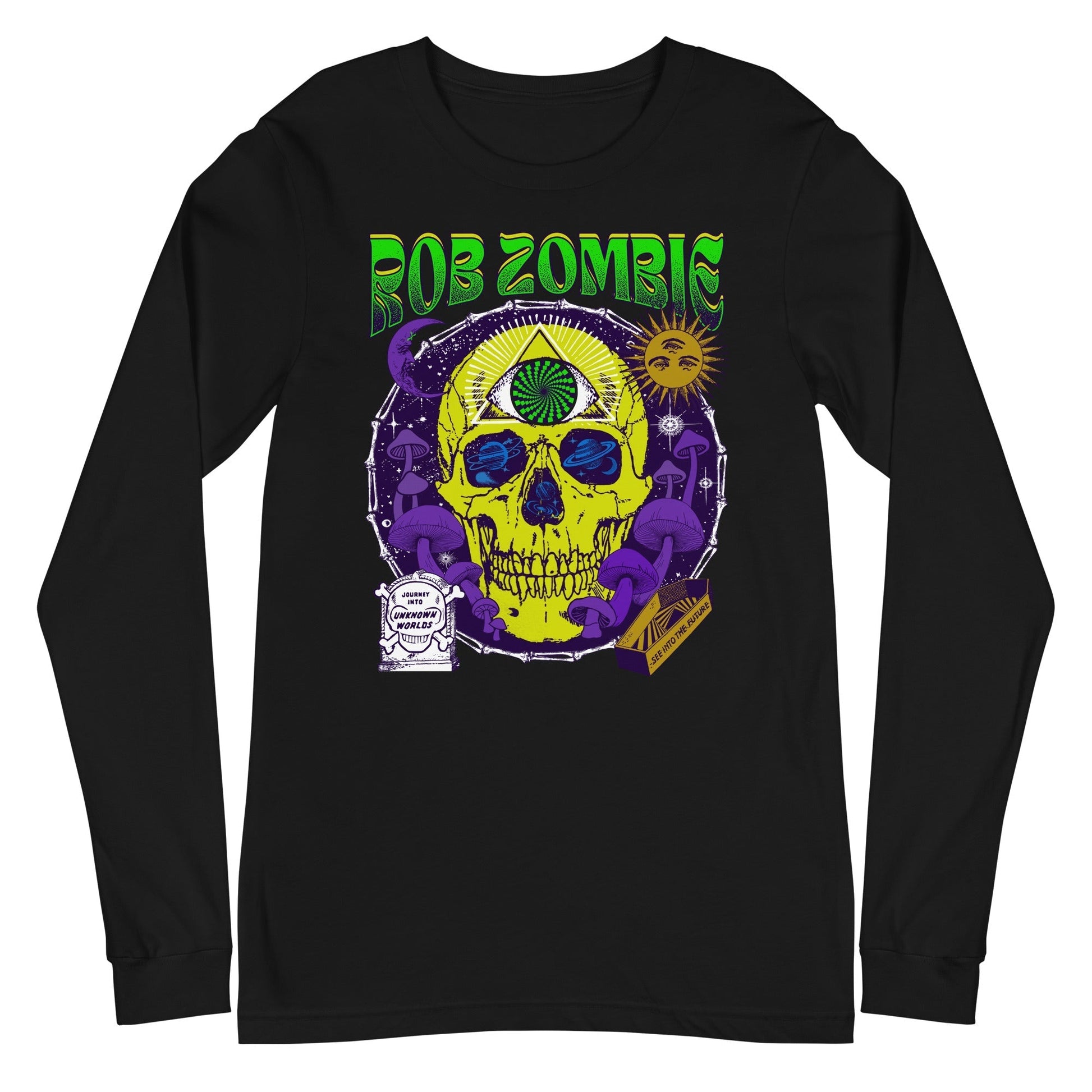 MERCHMOMENT Rob Zombie - Yellow Skull Long Sleeve T-Shirt [Apparel] - Rock Band Apparel
