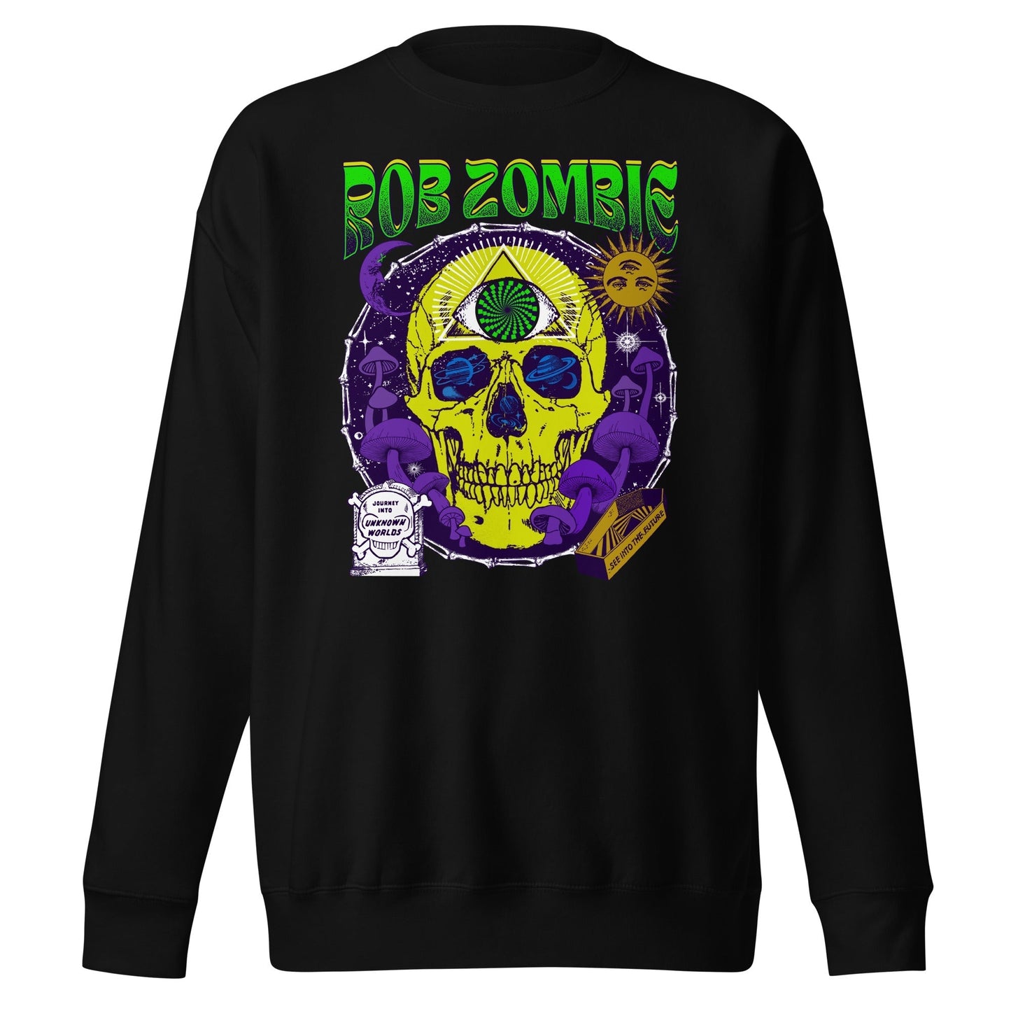 MERCHMOMENT Rob Zombie - Yellow Skull Sweatshirt [Apparel] - Rock Band Apparel