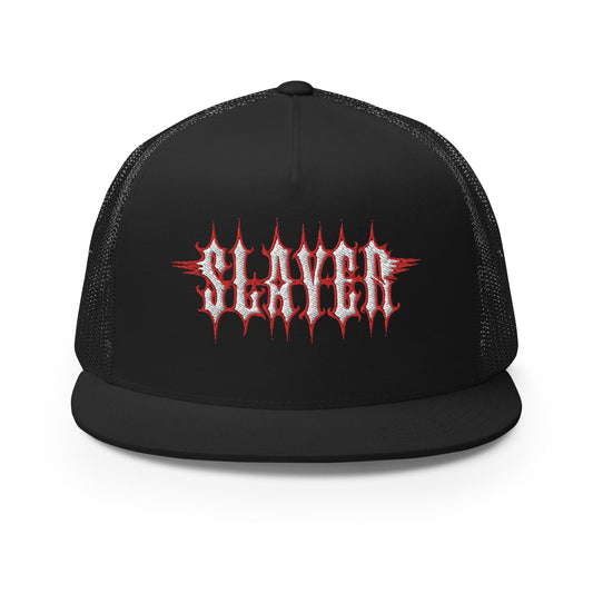 MERCHMOMENT Slayer Electric Logo Embroidered Trucker Hat [Apparel] - Rock Band Apparel