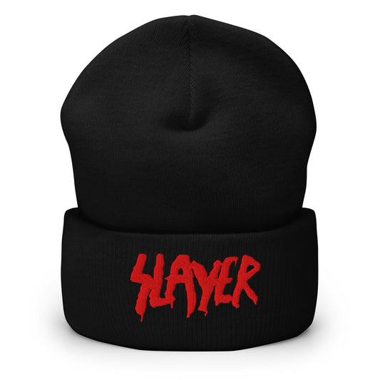MERCHMOMENT Slayer Embroidered Beanie [Hat] - Rock Band Apparel