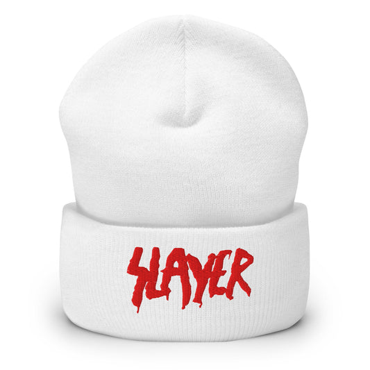MERCHMOMENT Slayer Embroidered Beanie [Hat] - Rock Band Apparel