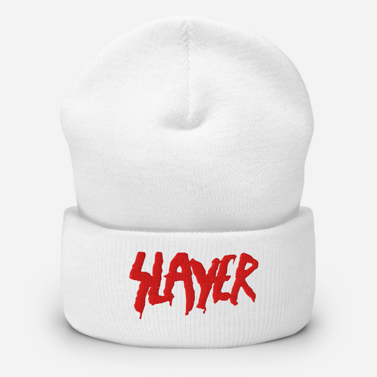 MERCHMOMENT Slayer Embroidered Beanie [Hat] - Rock Band Apparel
