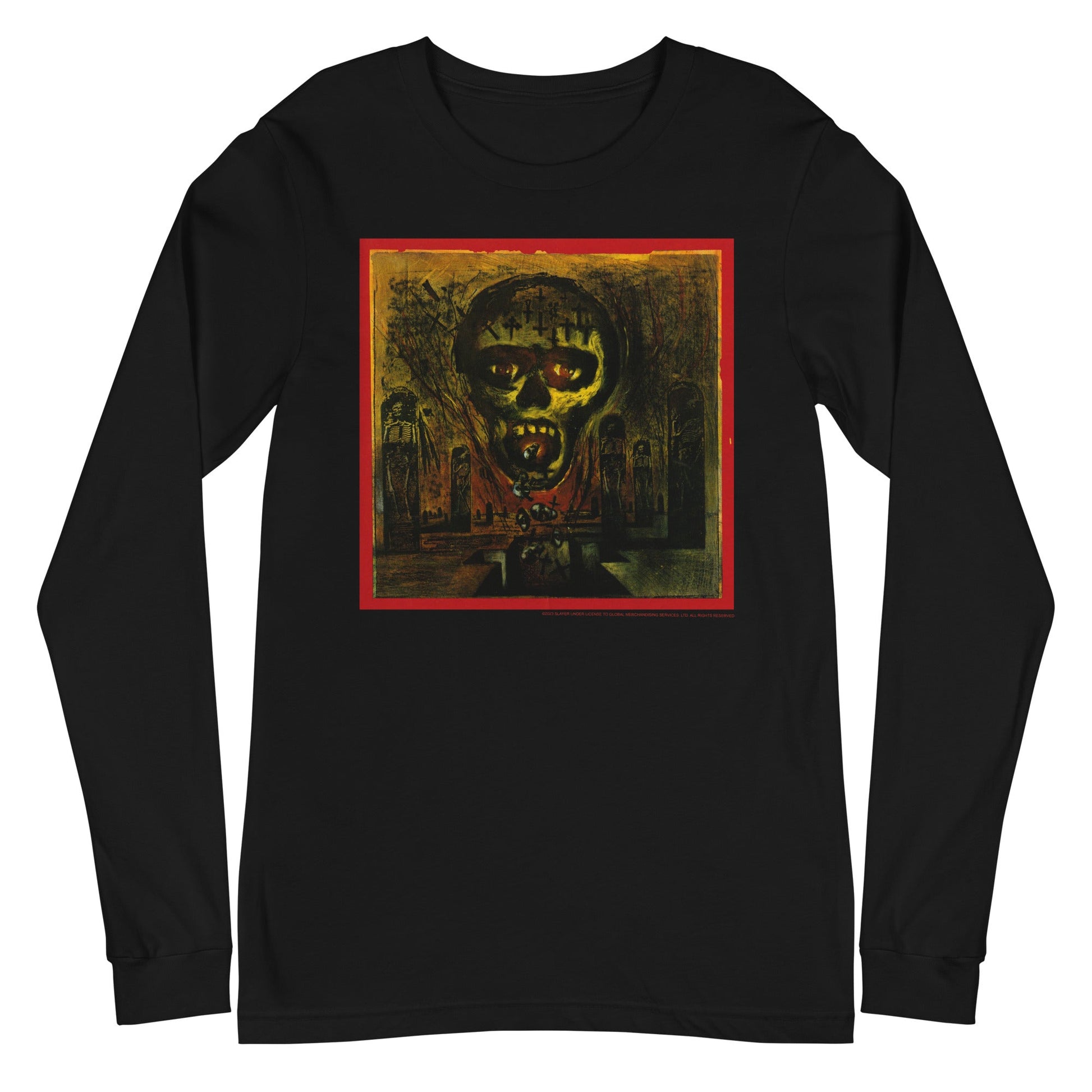 MERCHMOMENT Slayer - Painted Skull Long Sleeve T-Shirt [Apparel] - Rock Band Apparel